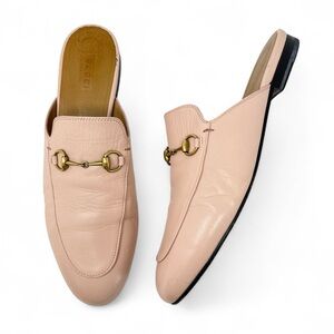 Gucci Womens Princetown Pink Leather Horsebit Mules Loafers Shoes Slippers 41 11